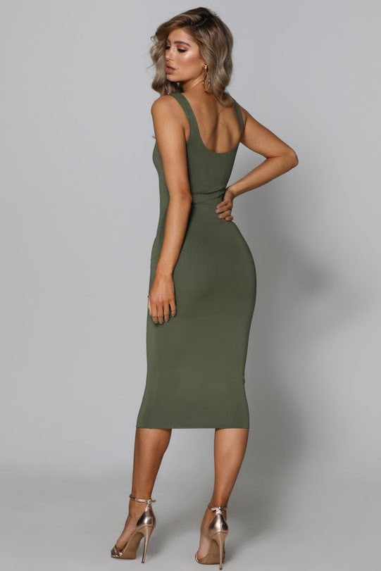 MISHA DRESS - KHAKI - Fashion Flash Boutique