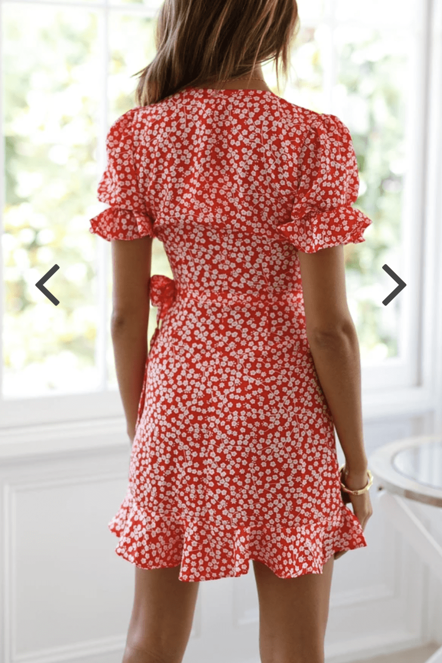 Rose Dress | Red Floral - Fashion Flash Boutique