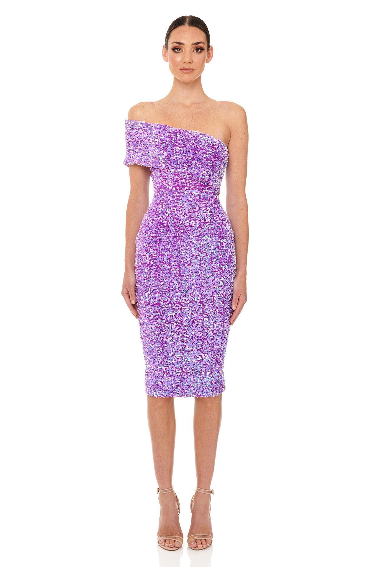 Alyssa Dress | Purple Sequin