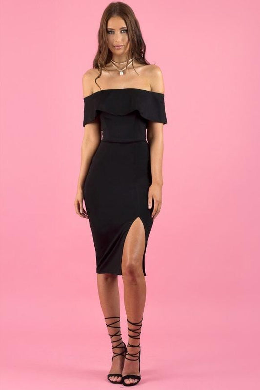 LAZARA DRESS - BLACK - Fashion Flash Boutique