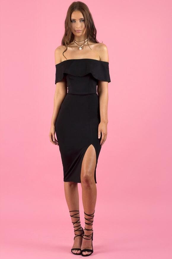LAZARA DRESS - BLACK - Fashion Flash Boutique